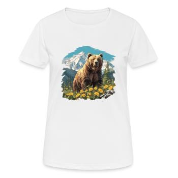 Grizzlis Ours grizzly - T-shirt respirant Femme - blanc - Devant - AI Model Female 172 dark (172cm)