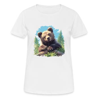 Grizzlis Ours grizzly - T-shirt respirant Femme - blanc - Devant - AI Model Female 172 dark (172cm)