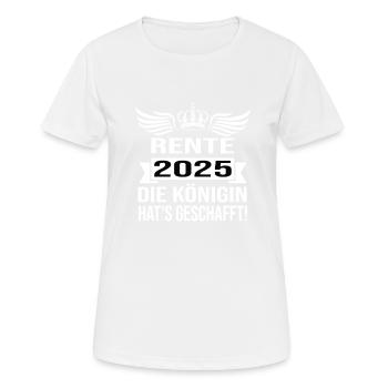 Rente 2025 Retraité 2025 Rente 2025 - T-shirt respirant Femme - blanc - Devant - AI Model Female 172 dark (172cm)
