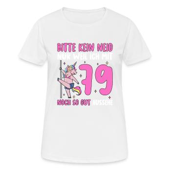 Please No Envy 79th Birthday - Women's Breathable T-Shirt - white - Front - AI Model Female 172 dark (172cm)