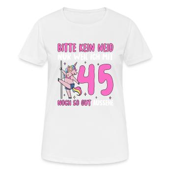 Please No Envy 45 Birthday - Women's Breathable T-Shirt - white - Front - AI Model Female 172 dark (172cm)