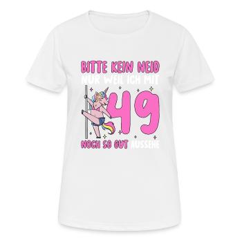 Please No Envy 49 Birthday - Women's Breathable T-Shirt - white - Front - AI Model Female 172 dark (172cm)