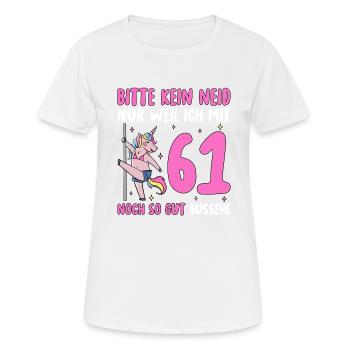 S’il vous plaît pas envie 61 Anniversaire - T-shirt respirant Femme - blanc - Devant - AI Model Female 172 dark (172cm)