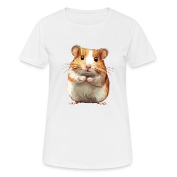 Hamster - Frauen T-Shirt atmungsaktiv - Weiß - Vorne - AI Model Female 172 dark (172cm)