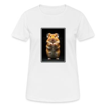 Hamster - Frauen T-Shirt atmungsaktiv - Weiß - Vorne - AI Model Female 172 dark (172cm)