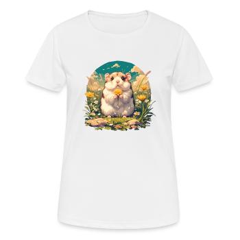 Hamster - Frauen T-Shirt atmungsaktiv - Weiß - Vorne - AI Model Female 172 dark (172cm)
