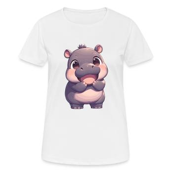 Hippopotame Hippopotame - T-shirt respirant Femme - blanc - Devant - AI Model Female 172 dark (172cm)
