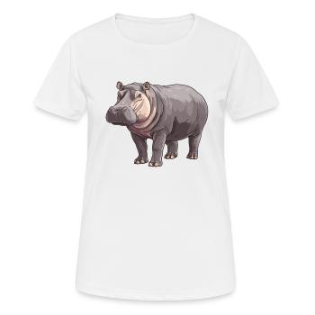 Hippopotame Hippopotame - T-shirt respirant Femme - blanc - Devant - AI Model Female 172 dark (172cm)