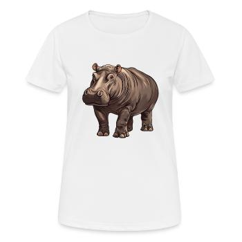 Hippopotame Hippopotame - T-shirt respirant Femme - blanc - Devant - AI Model Female 172 dark (172cm)
