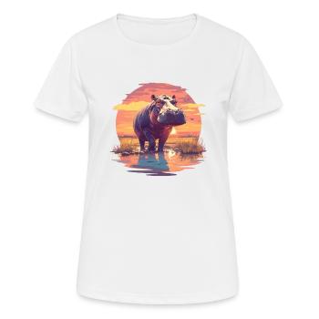 Hippopotame Hippopotame - T-shirt respirant Femme - blanc - Devant - AI Model Female 172 dark (172cm)