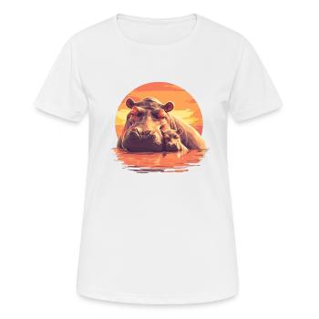 Hippopotame Hippopotame - T-shirt respirant Femme - blanc - Devant - AI Model Female 172 dark (172cm)