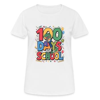 100e jour d’école 100 jour d’école des enfants - T-shirt respirant Femme - blanc - Devant - AI Model Female 172 dark (172cm)