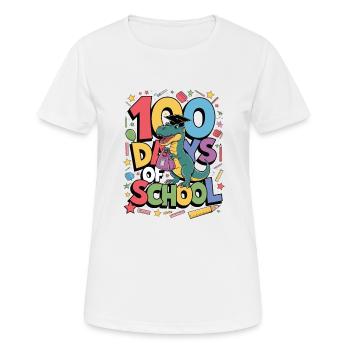 100e jour d’école 100 jour d’école des enfants - T-shirt respirant Femme - blanc - Devant - AI Model Female 172 dark (172cm)