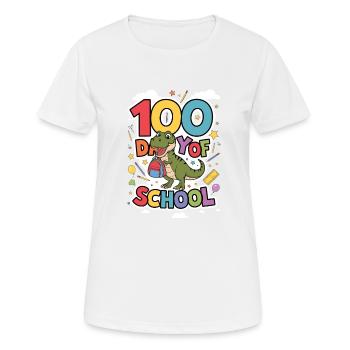 100e jour d’école 100 jour d’école des enfants - T-shirt respirant Femme - blanc - Devant - AI Model Female 172 dark (172cm)
