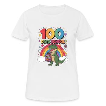 100e jour d’école 100 jour d’école des enfants - T-shirt respirant Femme - blanc - Devant - AI Model Female 172 dark (172cm)