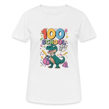 100e jour d’école 100 jour d’école des enfants - T-shirt respirant Femme - blanc - Devant - AI Model Female 172 dark (172cm)