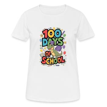 100e jour d’école 100 jour d’école des enfants - T-shirt respirant Femme - blanc - Devant - AI Model Female 172 dark (172cm)