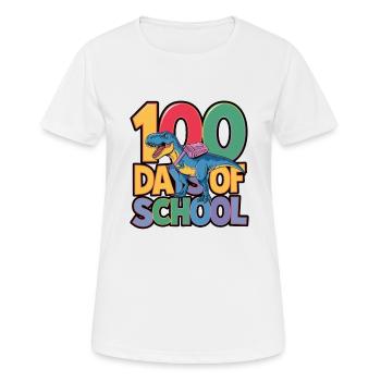 100e jour d’école 100 jour d’école des enfants - T-shirt respirant Femme - blanc - Devant - AI Model Female 172 dark (172cm)