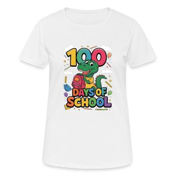 100e jour d’école 100 jour d’école des enfants - T-shirt respirant Femme - blanc - Devant - AI Model Female 172 dark (172cm)