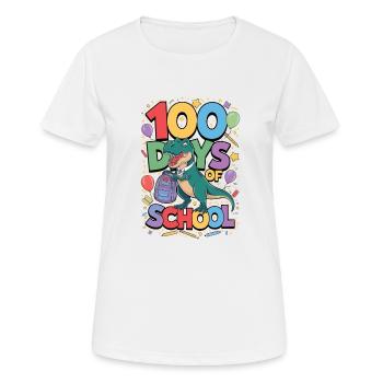 100e jour d’école 100 jour d’école des enfants - T-shirt respirant Femme - blanc - Devant - AI Model Female 172 dark (172cm)