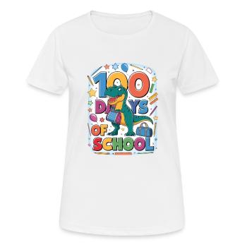 100e jour d’école 100 jour d’école des enfants - T-shirt respirant Femme - blanc - Devant - AI Model Female 172 dark (172cm)