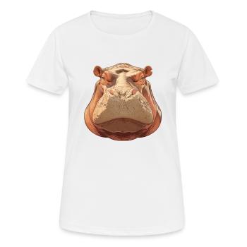 Hippopotame Hippopotame - T-shirt respirant Femme - blanc - Devant - AI Model Female 172 dark (172cm)