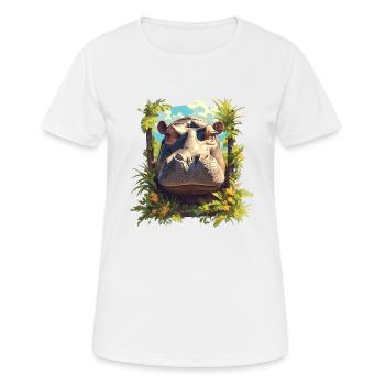 Hippopotame Hippopotame - T-shirt respirant Femme - blanc - Devant - AI Model Female 172 dark (172cm)