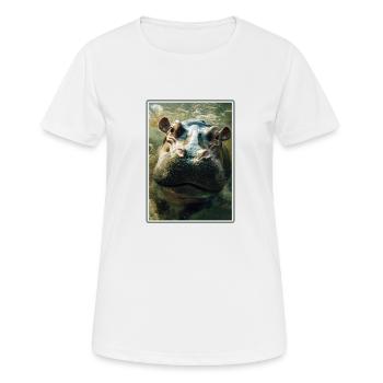 Hippopotame Hippopotame - T-shirt respirant Femme - blanc - Devant - AI Model Female 172 dark (172cm)