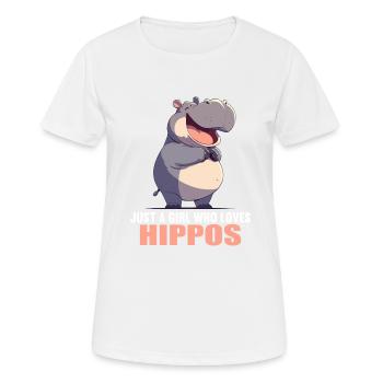 Hippopotame Hippopotame - T-shirt respirant Femme - blanc - Devant - AI Model Female 172 dark (172cm)