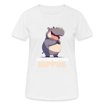 Hippopotame Hippopotame - T-shirt respirant Femme - blanc - Devant - AI Model Female 172 dark (172cm)