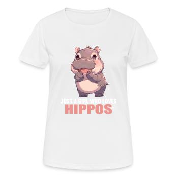 Hippopotame Hippopotame - T-shirt respirant Femme - blanc - Devant - AI Model Female 172 dark (172cm)