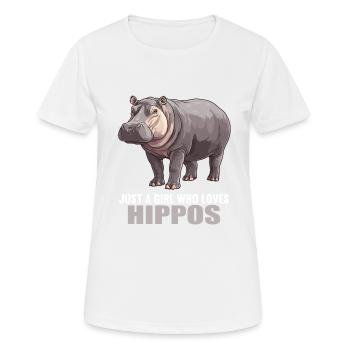 Hippopotame Hippopotame - T-shirt respirant Femme - blanc - Devant - AI Model Female 172 dark (172cm)