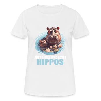 Hippopotame Hippopotame - T-shirt respirant Femme - blanc - Devant - AI Model Female 172 dark (172cm)