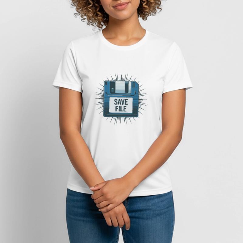 Save Disk Diskette 90s PC für einen Computer Frauen T-Shirt atmungsaktiv