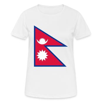 Nepal - Frauen T-Shirt atmungsaktiv - Weiß - Vorne - AI Model Female 172 dark (172cm)