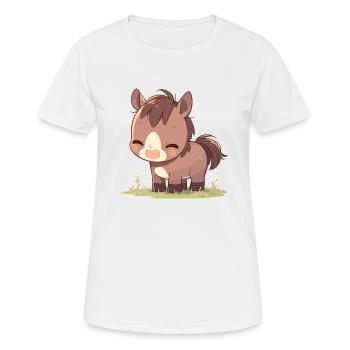Pferde Pferd - Frauen T-Shirt atmungsaktiv - Weiß - Vorne - AI Model Female 172 dark (172cm)