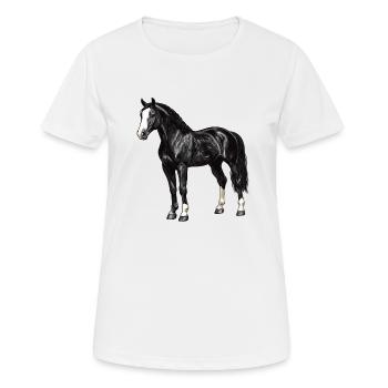 Pferde Pferd - Frauen T-Shirt atmungsaktiv - Weiß - Vorne - AI Model Female 172 dark (172cm)