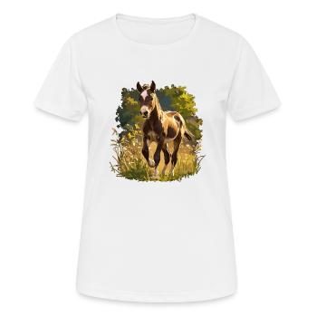 Pferde Pferd - Frauen T-Shirt atmungsaktiv - Weiß - Vorne - AI Model Female 172 dark (172cm)