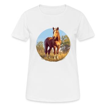 Pferde Pferd - Frauen T-Shirt atmungsaktiv - Weiß - Vorne - AI Model Female 172 dark (172cm)