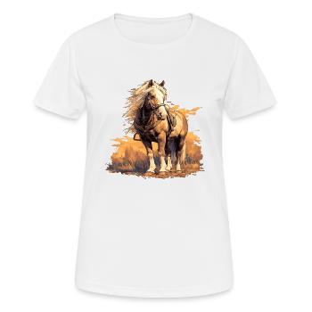 Pferde Pferd - Frauen T-Shirt atmungsaktiv - Weiß - Vorne - AI Model Female 172 dark (172cm)