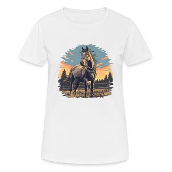 Pferde Pferd - Frauen T-Shirt atmungsaktiv - Weiß - Vorne - AI Model Female 172 dark (172cm)