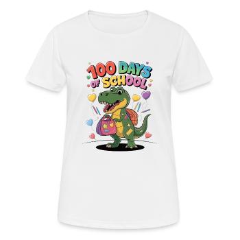 100e jour d’école 100 jour d’école des enfants - T-shirt respirant Femme - blanc - Devant - AI Model Female 172 dark (172cm)