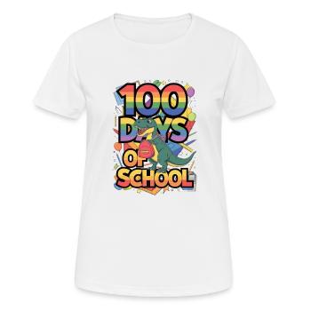 100e jour d’école 100 jour d’école des enfants - T-shirt respirant Femme - blanc - Devant - AI Model Female 172 dark (172cm)