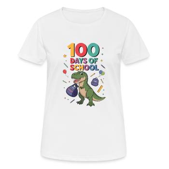 100e jour d’école 100 jour d’école des enfants - T-shirt respirant Femme - blanc - Devant - AI Model Female 172 dark (172cm)