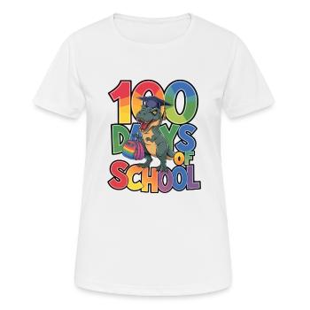 100e jour d’école 100 jour d’école des enfants - T-shirt respirant Femme - blanc - Devant - AI Model Female 172 dark (172cm)