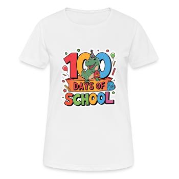 100e jour d’école 100 jour d’école des enfants - T-shirt respirant Femme - blanc - Devant - AI Model Female 172 dark (172cm)