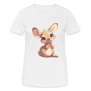 Kangourous Kangourou - T-shirt respirant Femme - blanc - Devant - AI Model Female 172 dark (172cm)