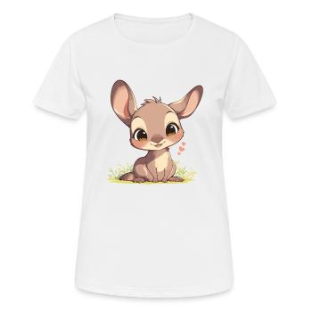 Kangourous Kangourou - T-shirt respirant Femme - blanc - Devant - AI Model Female 172 dark (172cm)