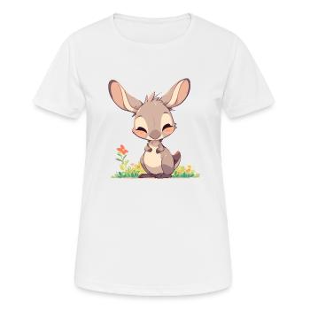 Kangourous Kangourou - T-shirt respirant Femme - blanc - Devant - AI Model Female 172 dark (172cm)