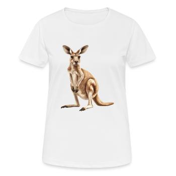 Kangourous Kangourou - T-shirt respirant Femme - blanc - Devant - AI Model Female 172 dark (172cm)